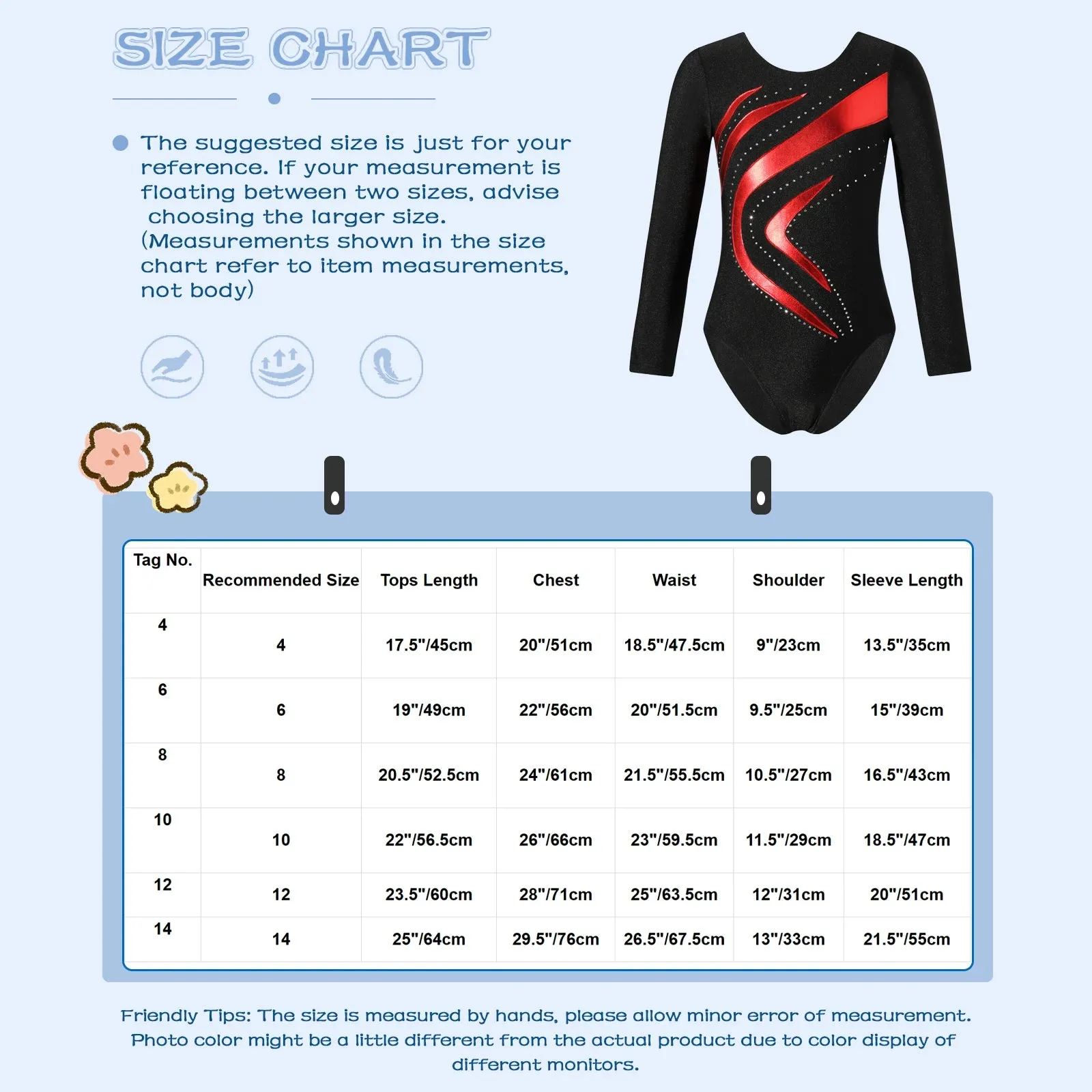 Kids Girls Long Sleeve Ballet Dance Leotard: Printed Jersey Bodysuit for Skating and Stage Performances