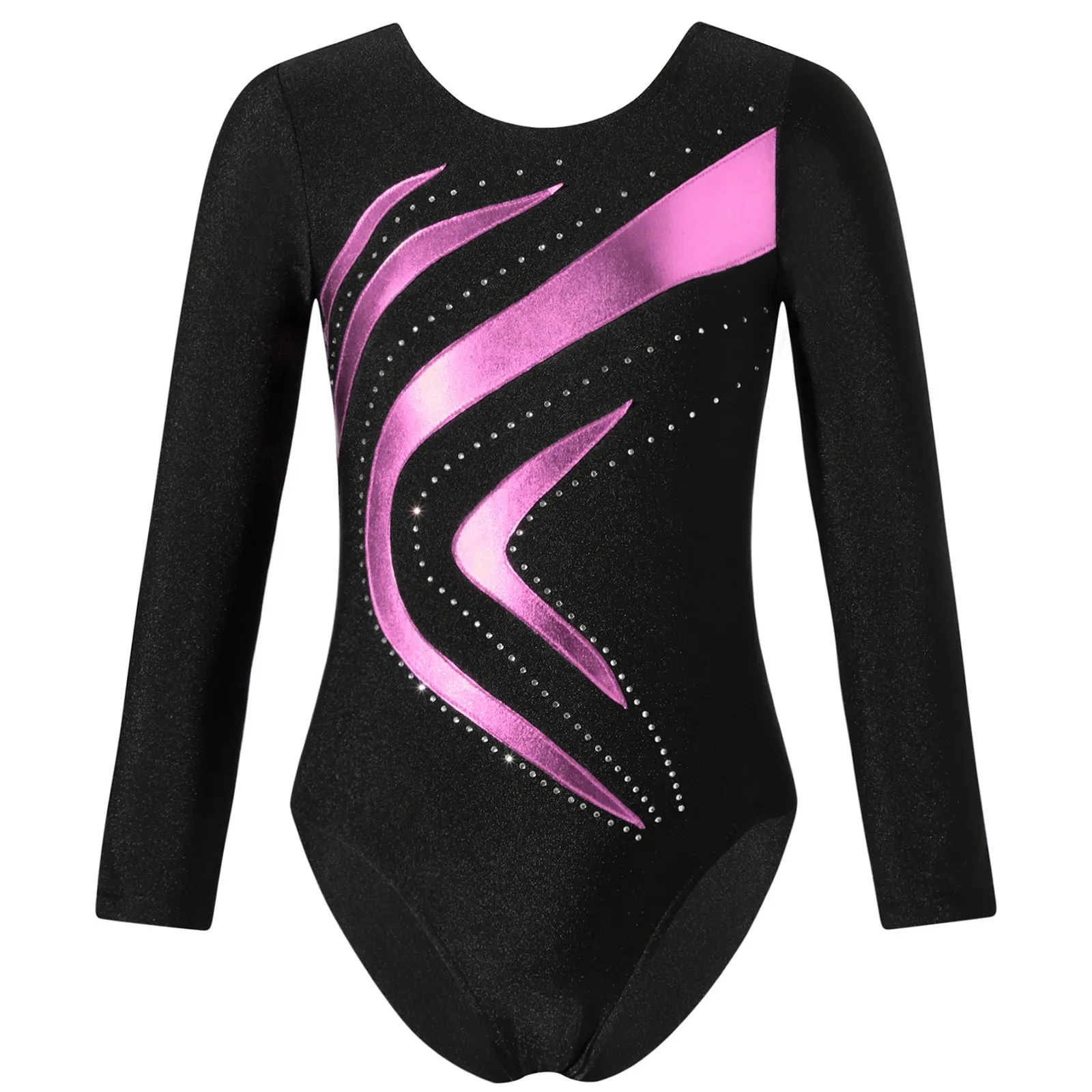 Kids Girls Long Sleeve Ballet Dance Leotard: Printed Jersey Bodysuit for Skating and Stage Performances