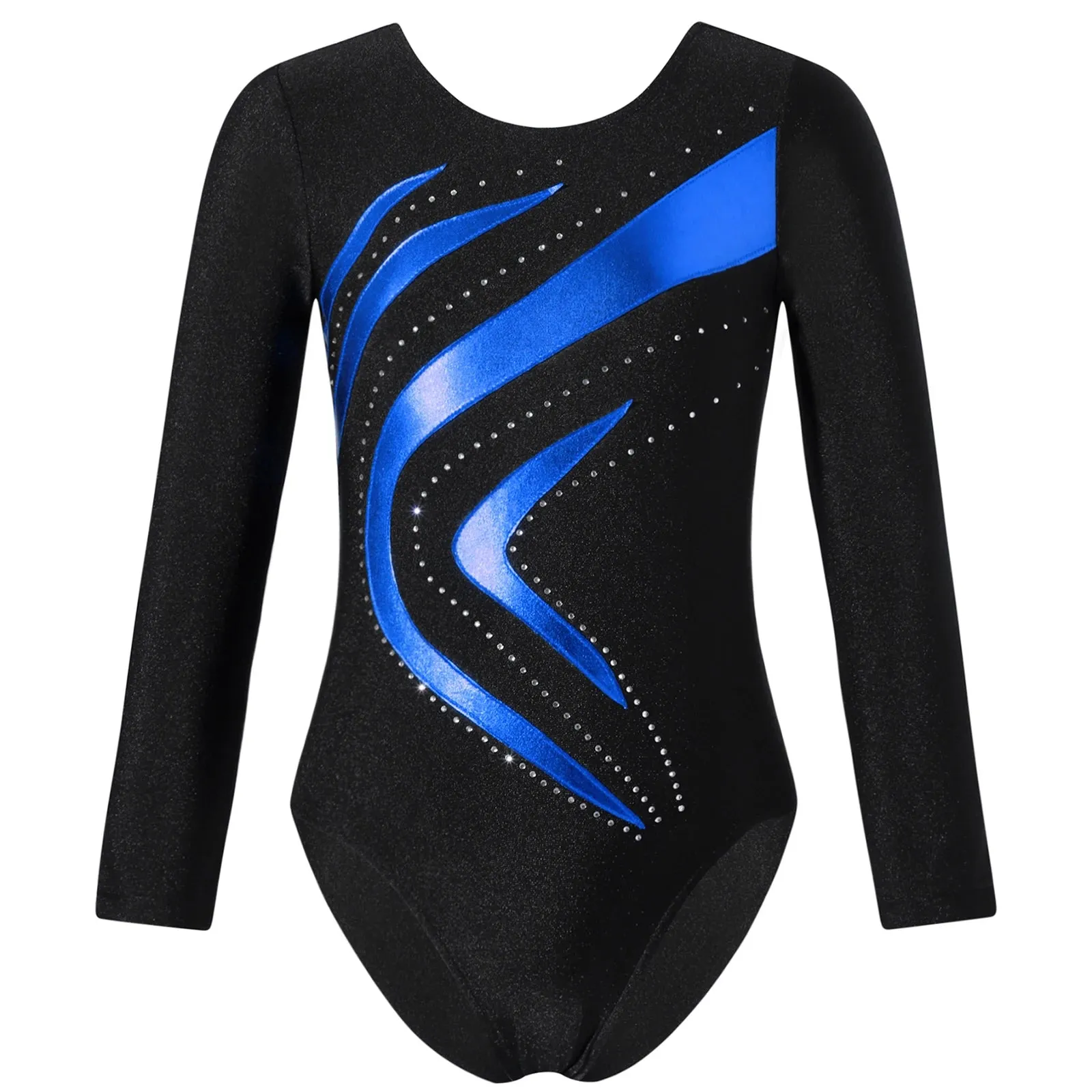 Kids Girls Long Sleeve Ballet Dance Leotard: Printed Jersey Bodysuit for Skating and Stage Performances