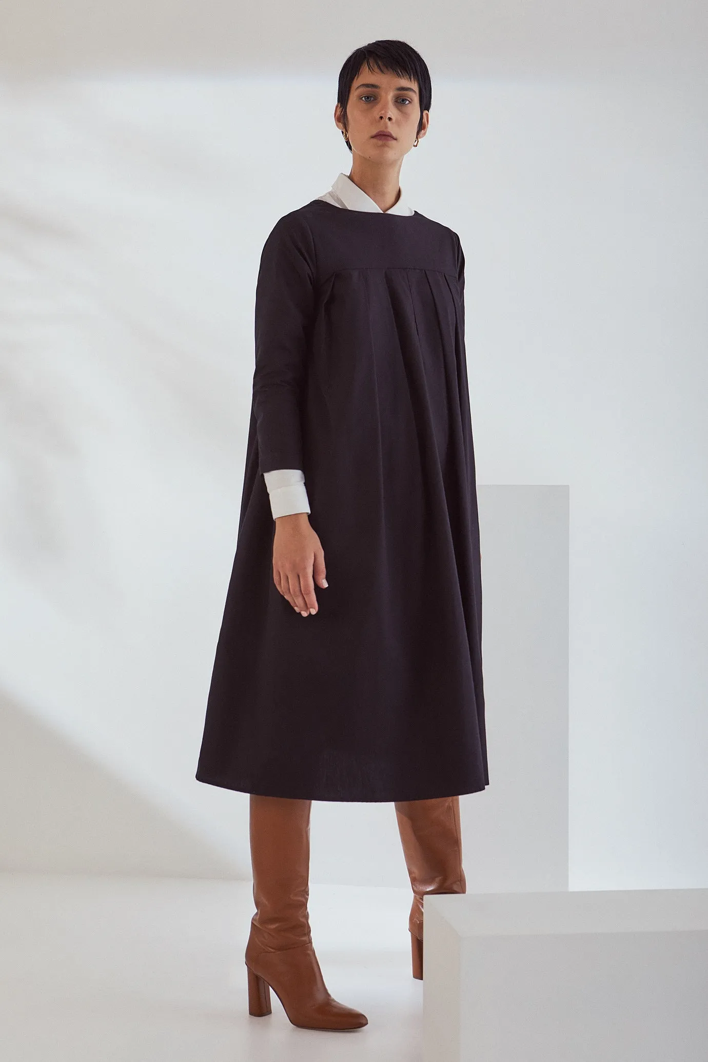 Kowtow Atelier Pleat Dress - Black