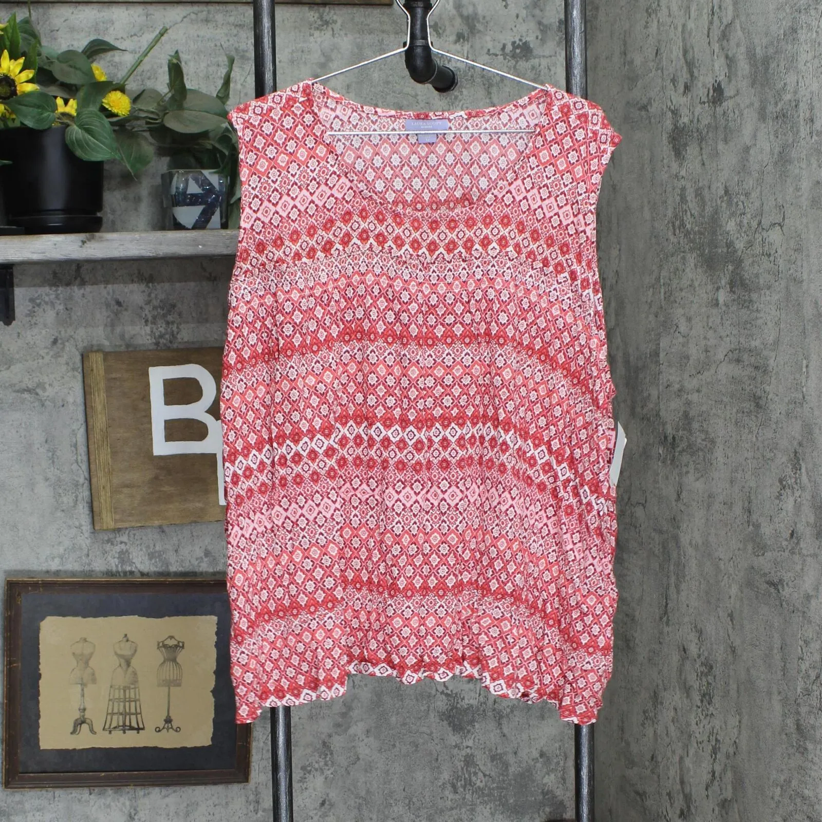Laura Scott Womens Rayon Lightweight Sleeveless Blouse 21058U-2