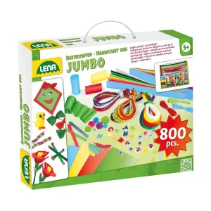 LENA Jumbo Arts & Craft Kit: Paper, Tape, Beads, Buttons Etc. 800 Pieces