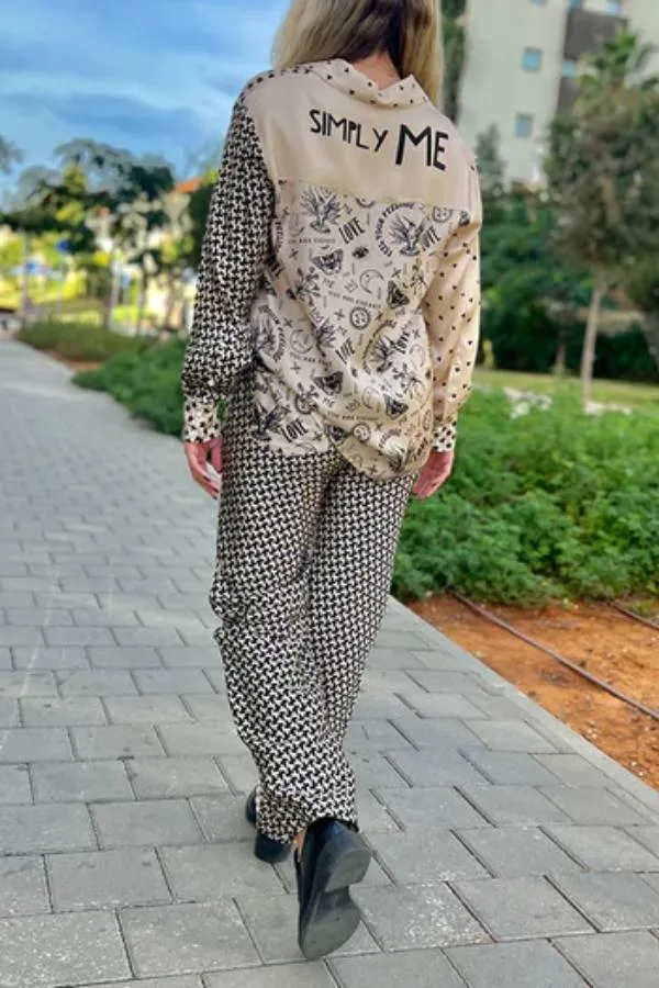 Lightweight Heart Print Trousers