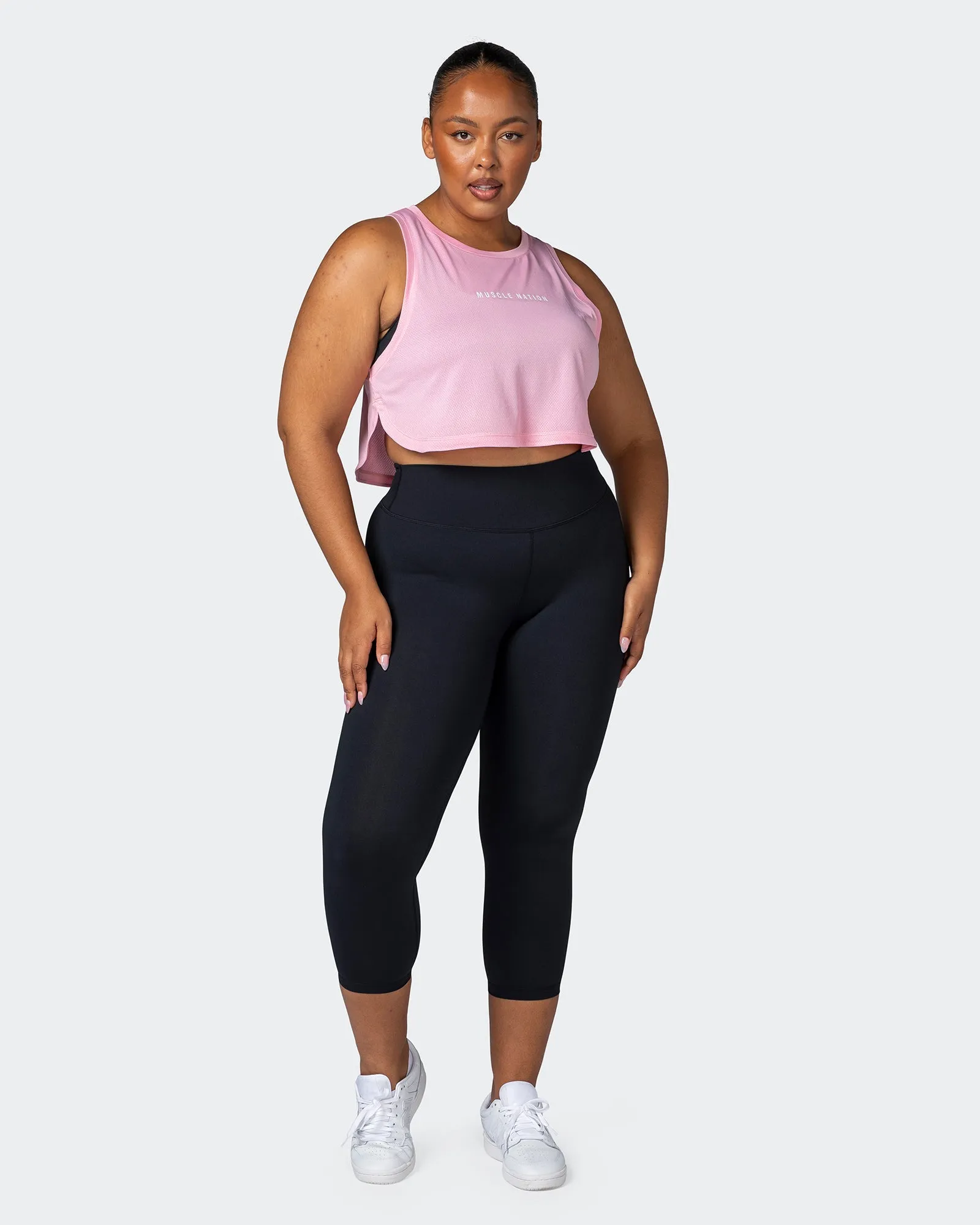 Limitless Cropped Training Tank - Strawberry Pink