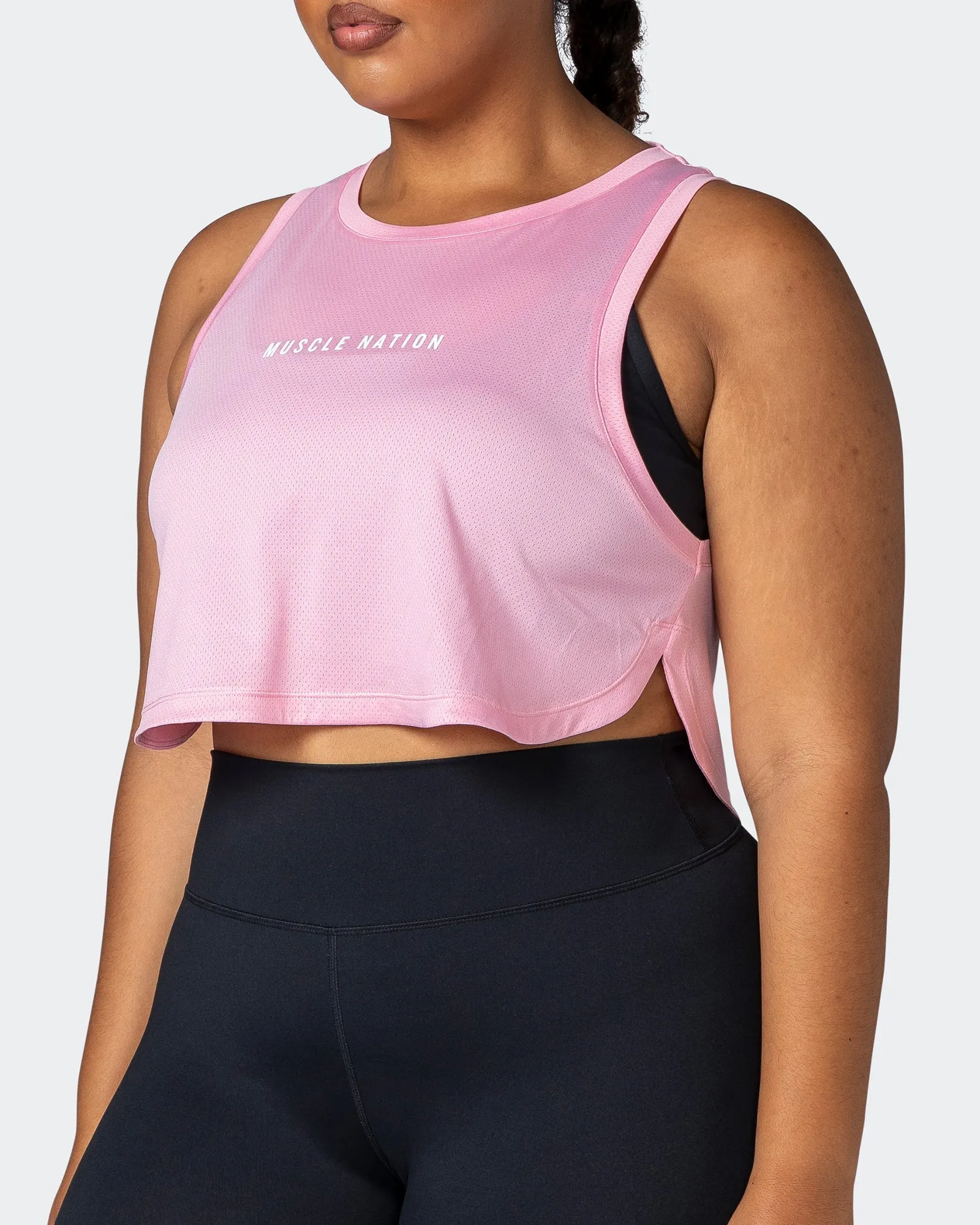 Limitless Cropped Training Tank - Strawberry Pink