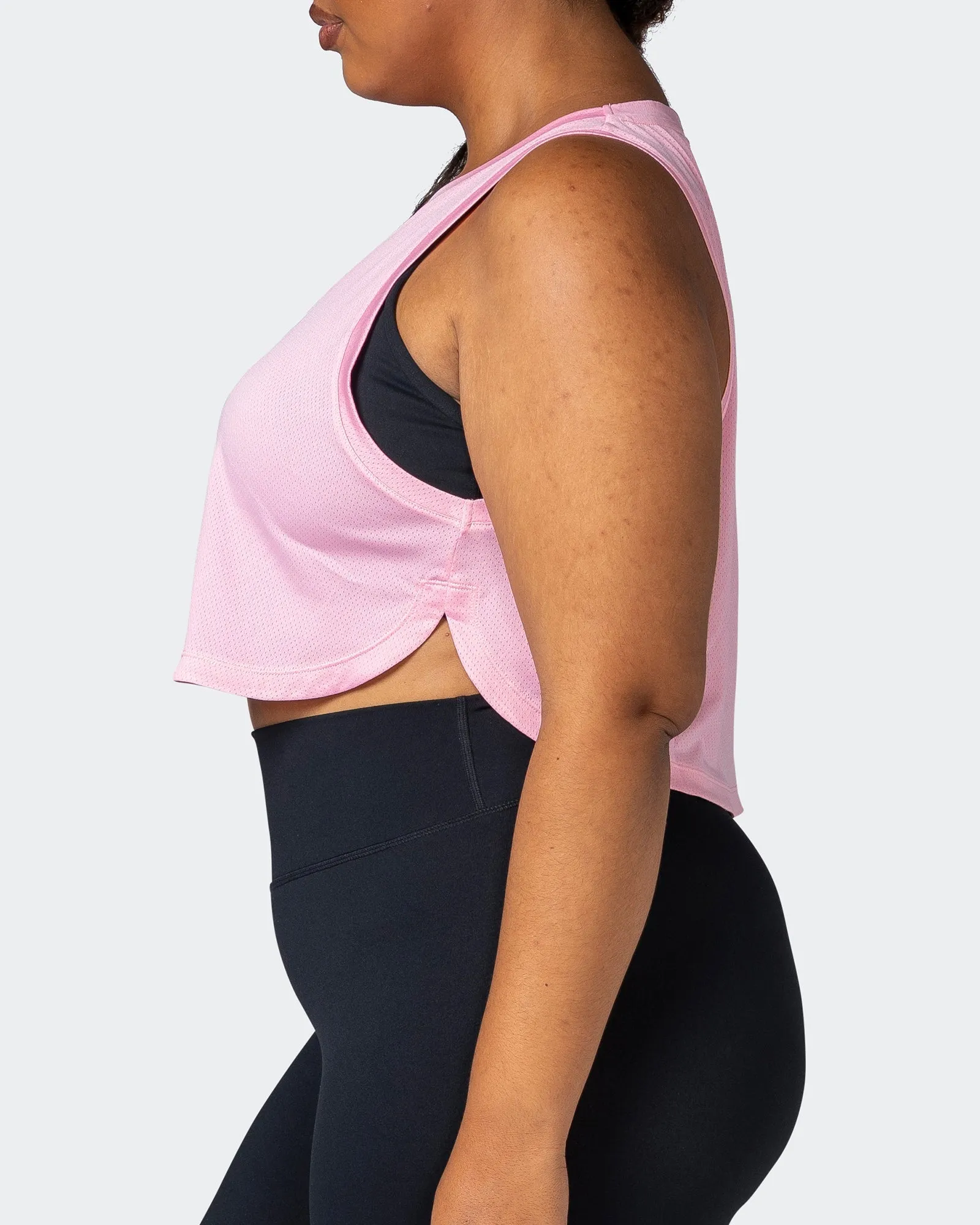 Limitless Cropped Training Tank - Strawberry Pink