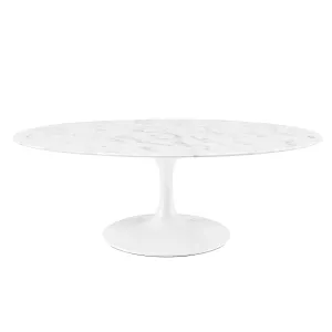LIPPA OVAL FAUX MARBLE COFFEE TABLE