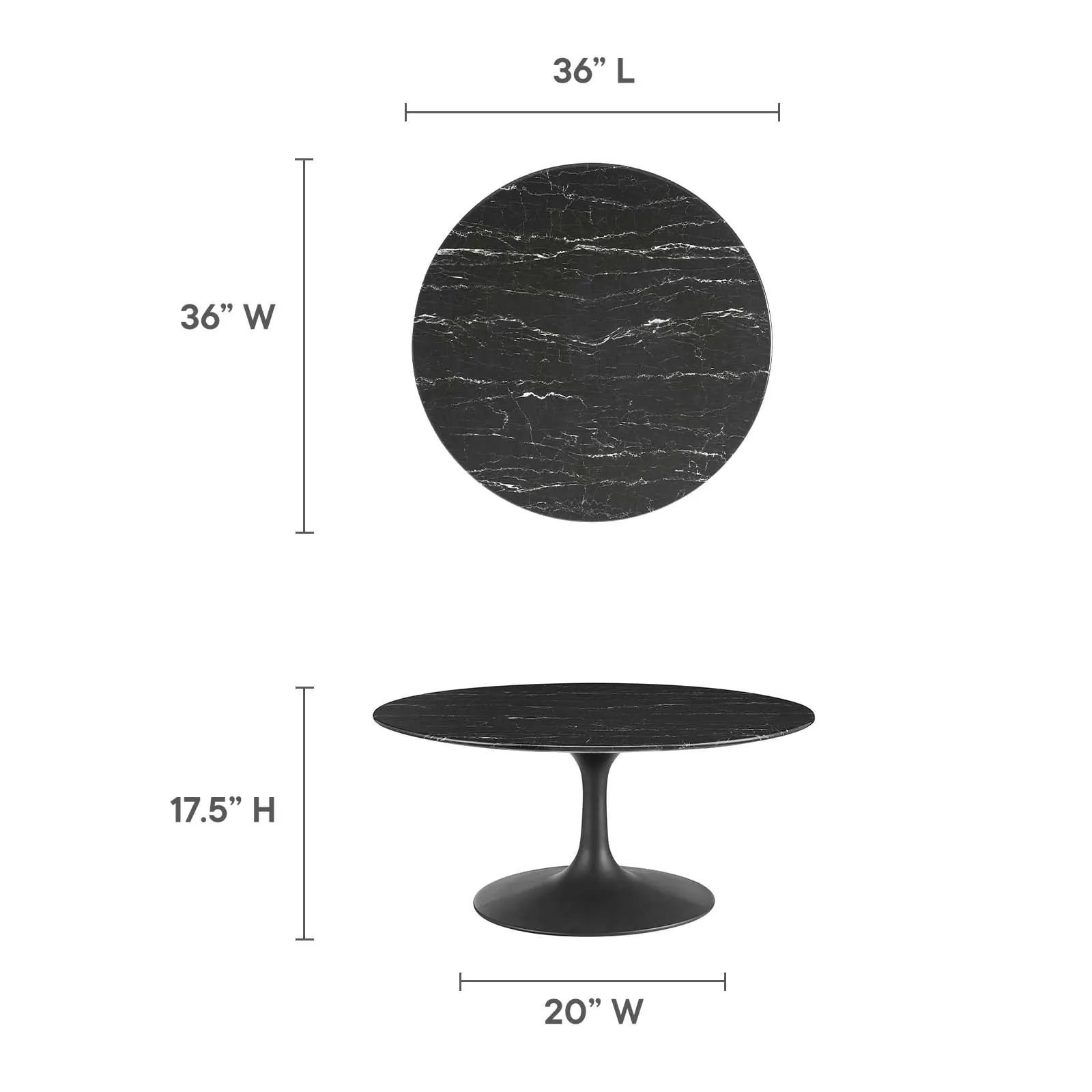 LIPPA ROUND FAUX MARBLE COFFEE TABLE