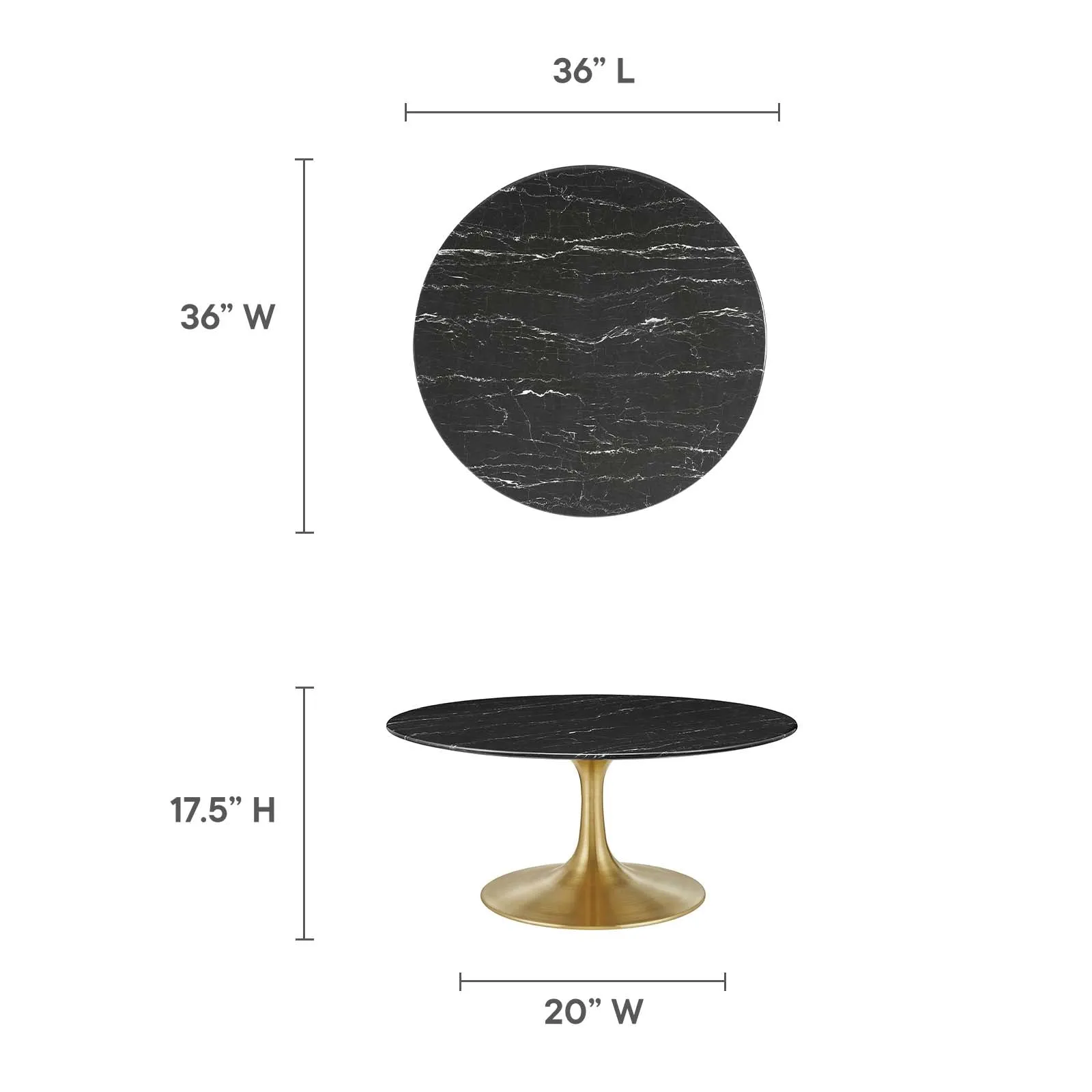 LIPPA ROUND FAUX MARBLE COFFEE TABLE