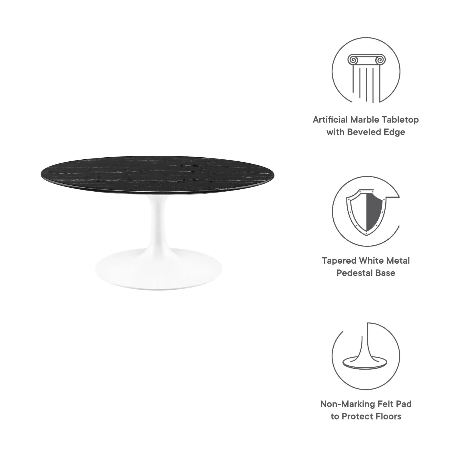 LIPPA ROUND FAUX MARBLE COFFEE TABLE