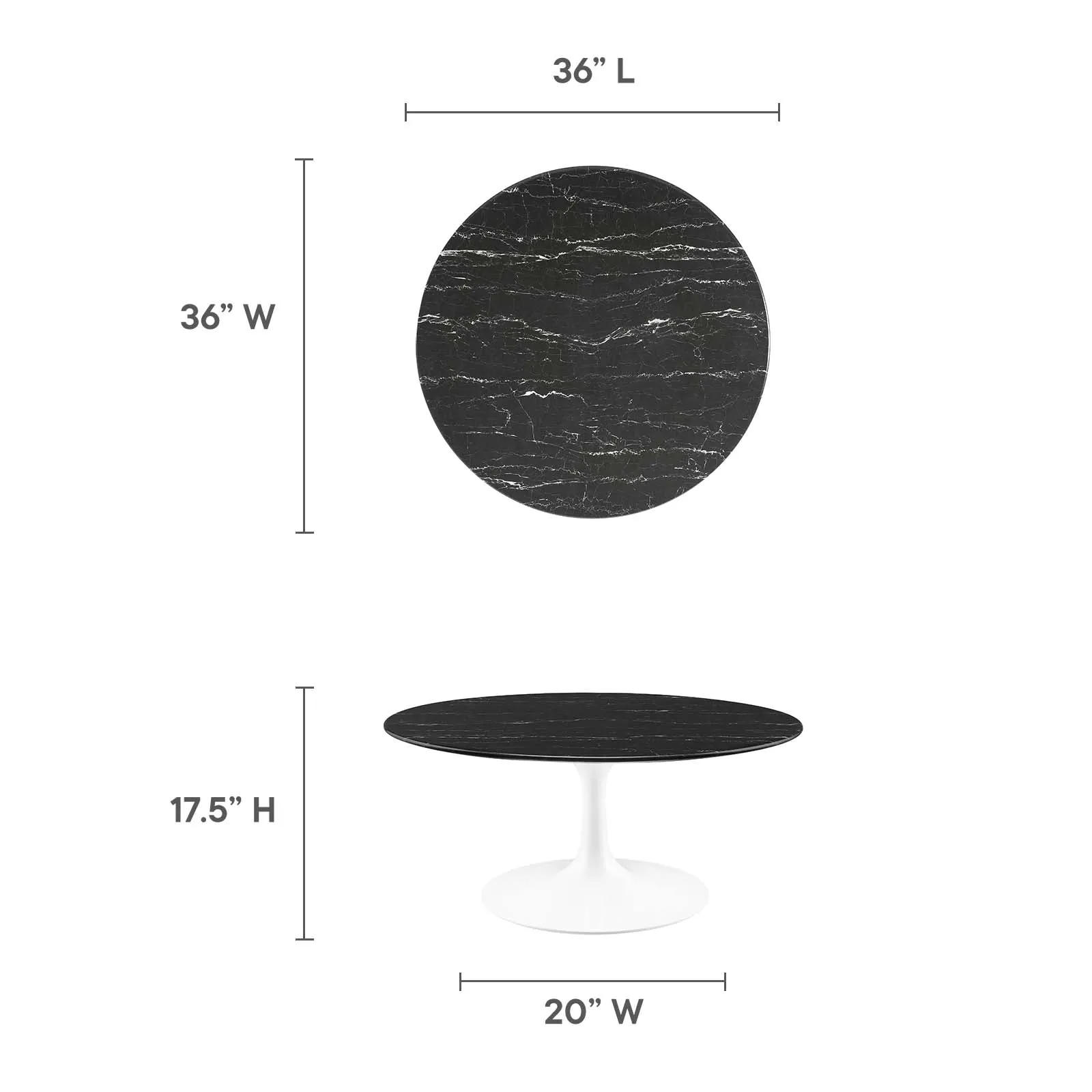 LIPPA ROUND FAUX MARBLE COFFEE TABLE