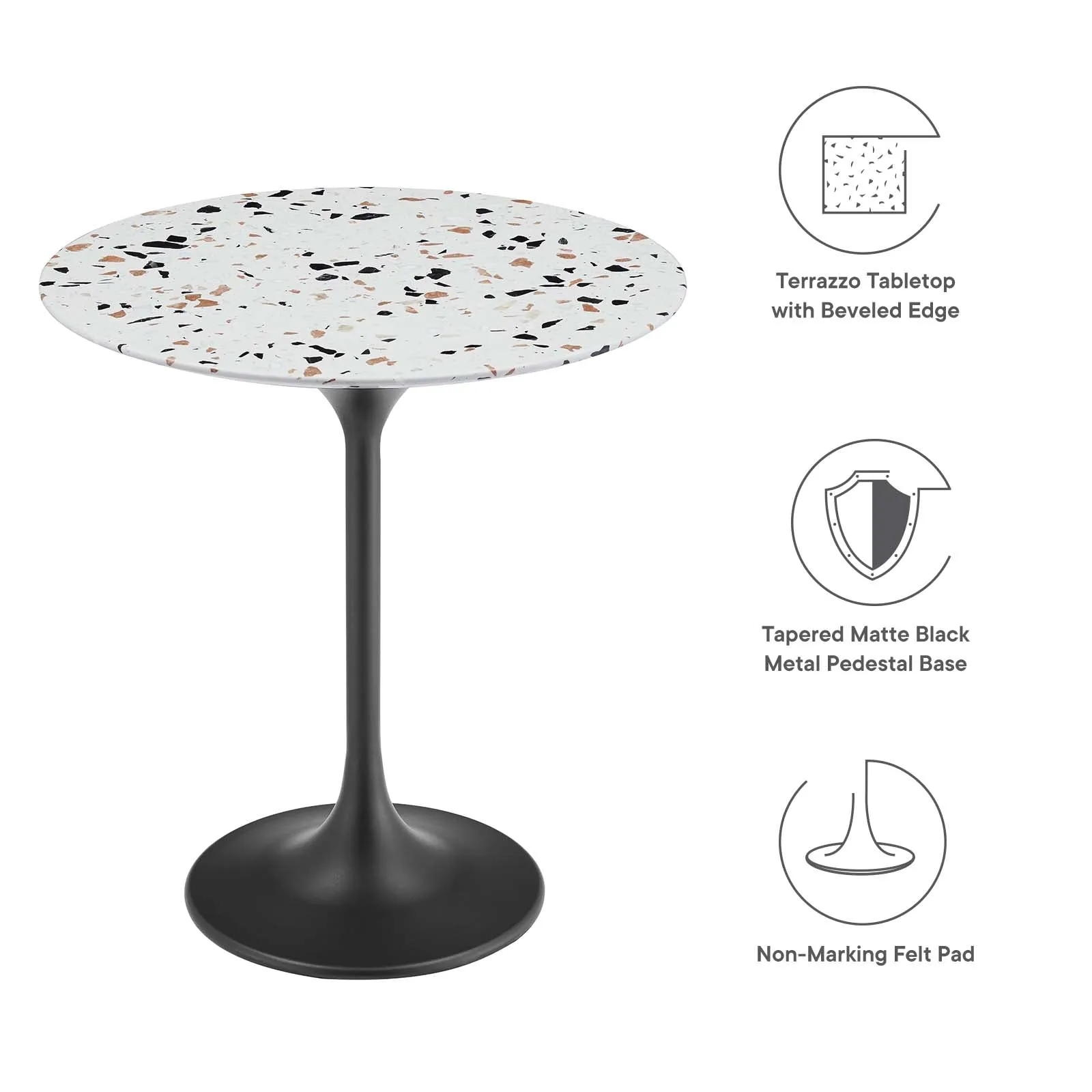 LIPPA ROUND TERRAZZO SIDE TABLE