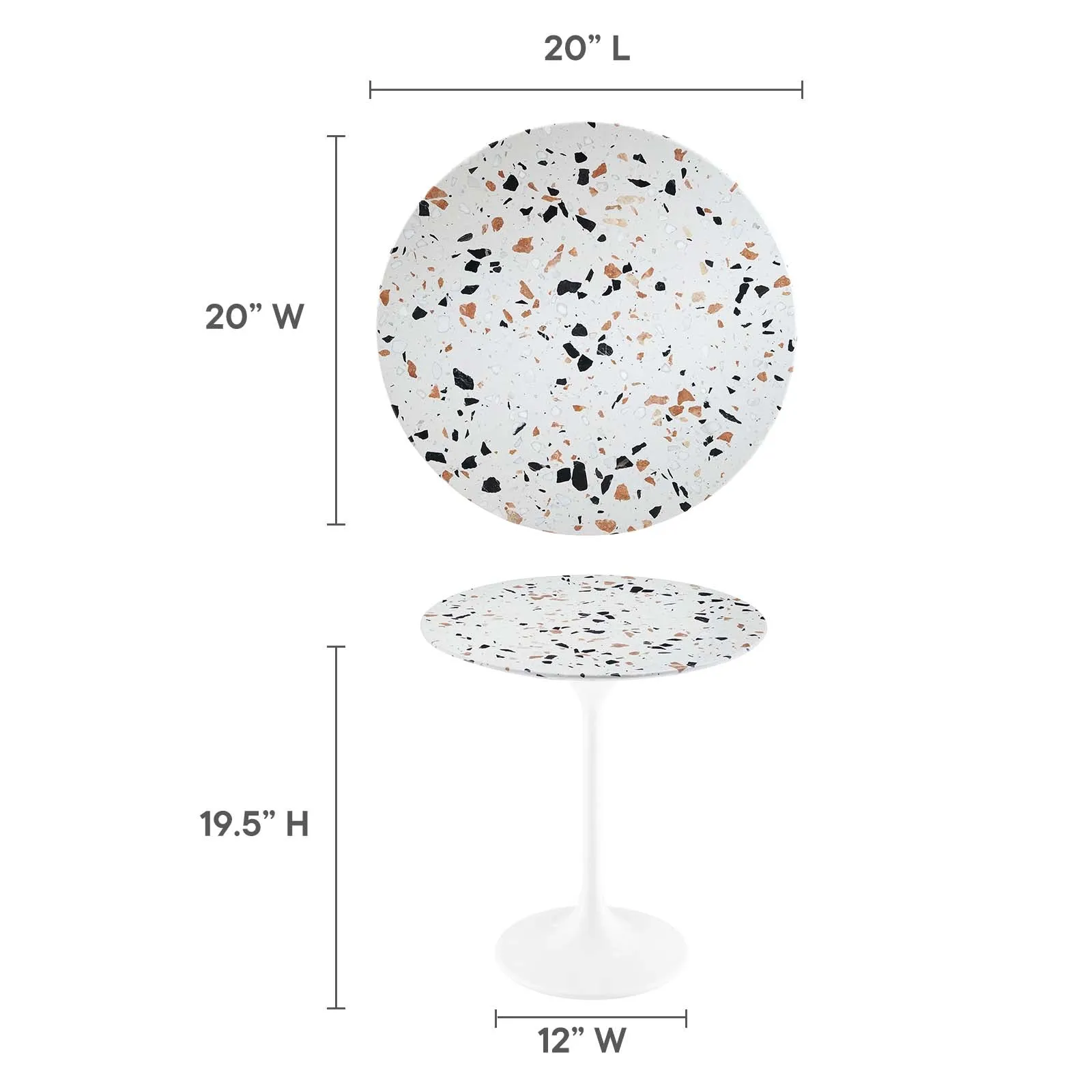 LIPPA ROUND TERRAZZO SIDE TABLE