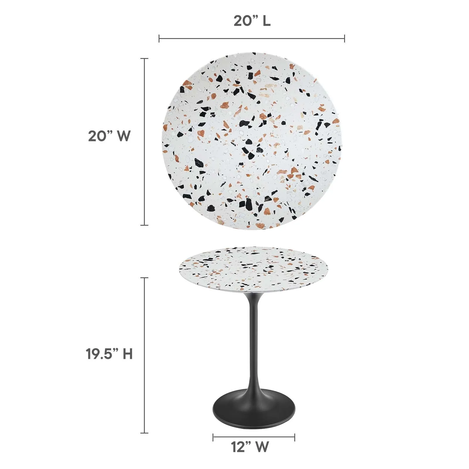 LIPPA ROUND TERRAZZO SIDE TABLE