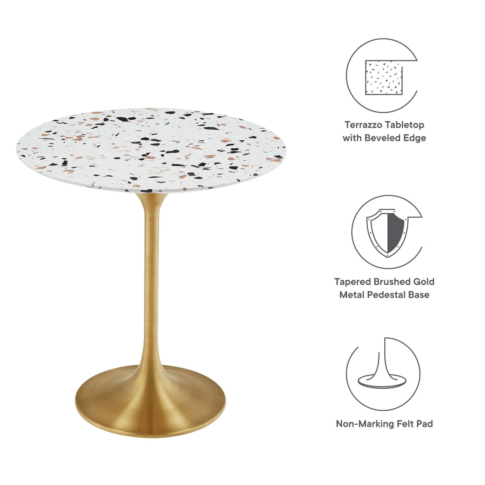 LIPPA ROUND TERRAZZO SIDE TABLE