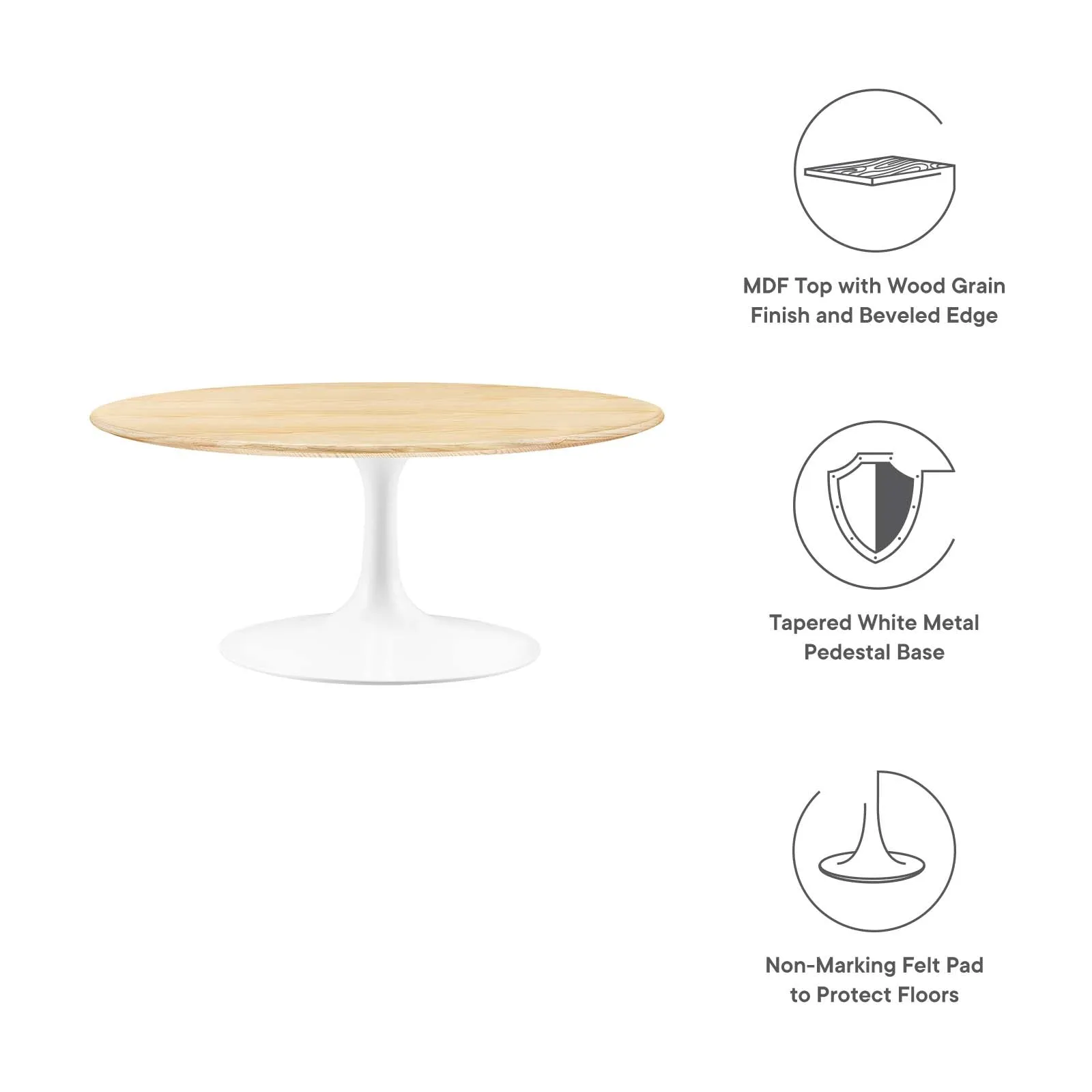 LIPPA ROUND WOOD COFFEE TABLE