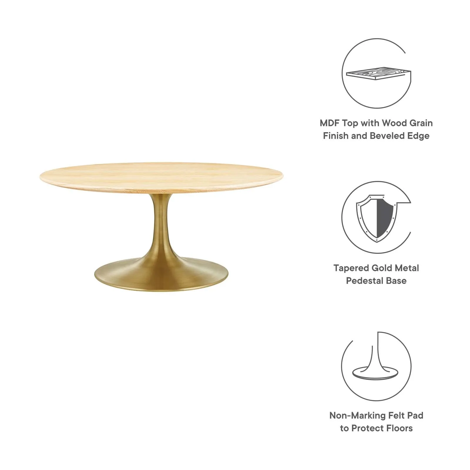 LIPPA ROUND WOOD COFFEE TABLE