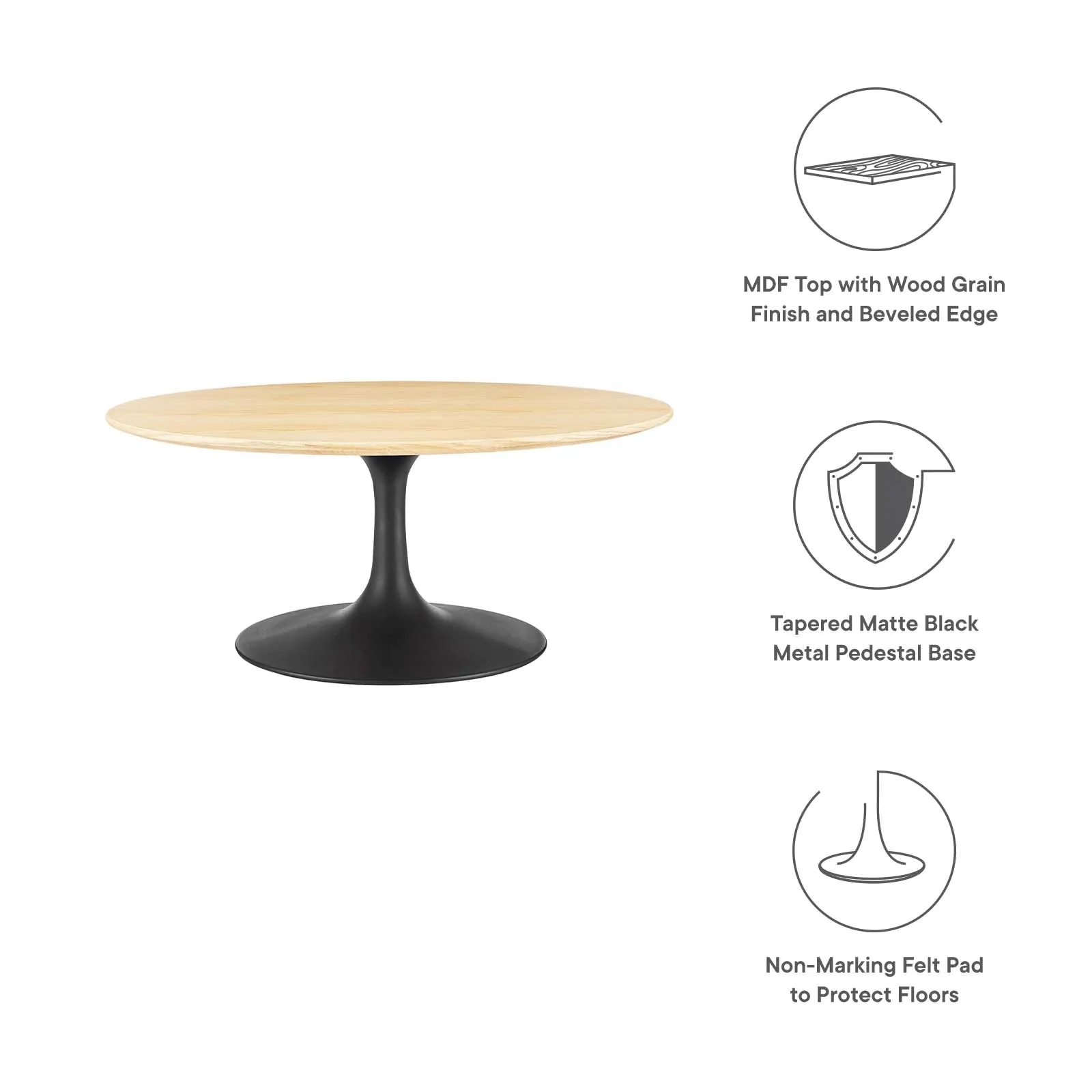 LIPPA ROUND WOOD COFFEE TABLE