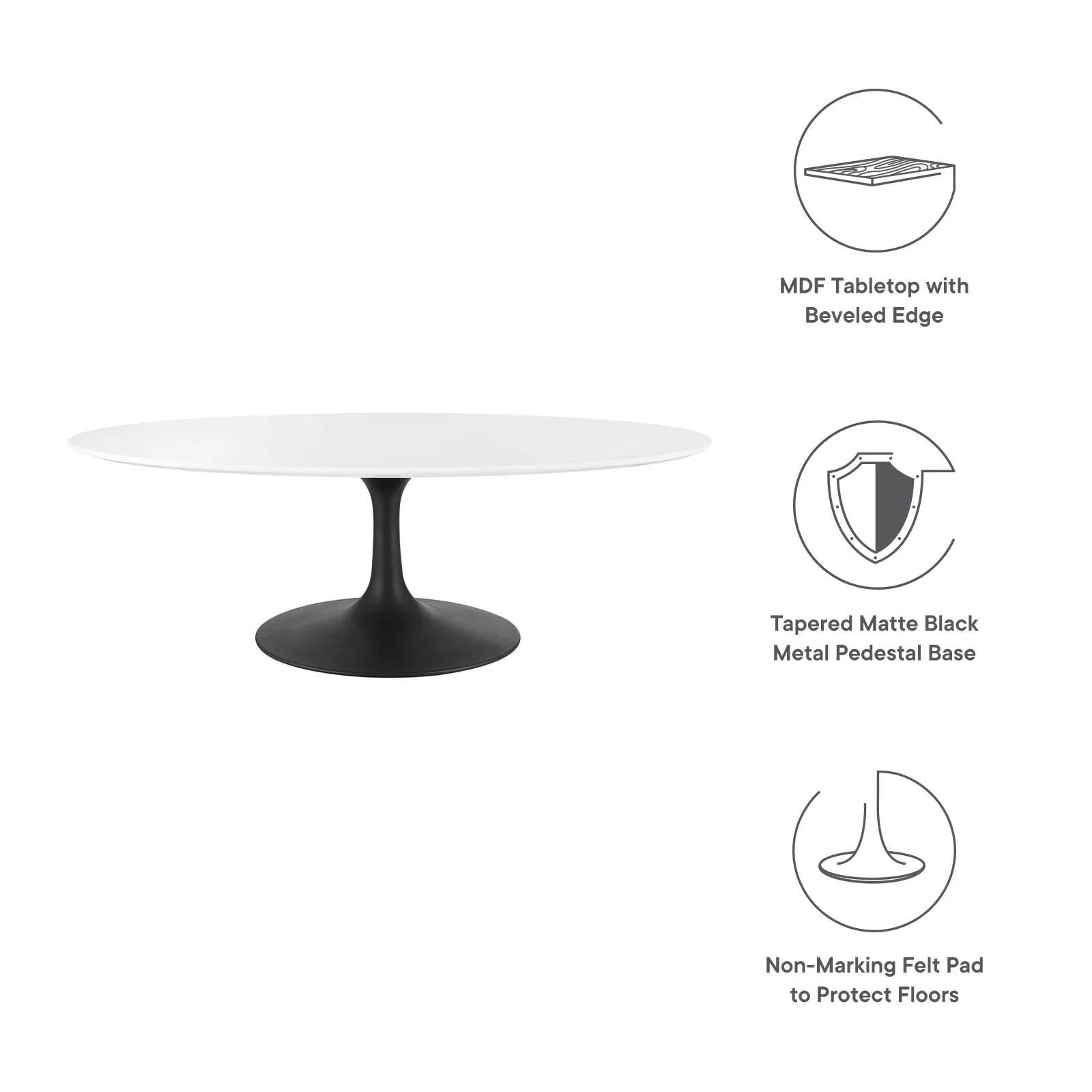 LIPPA WOOD OVAL COFFEE TABLE