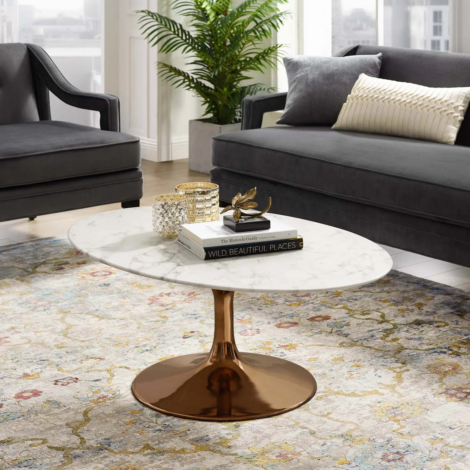LIPPA WOOD OVAL COFFEE TABLE