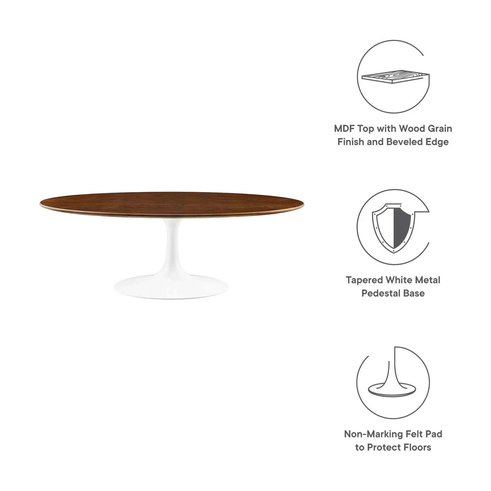 LIPPA WOOD OVAL COFFEE TABLE