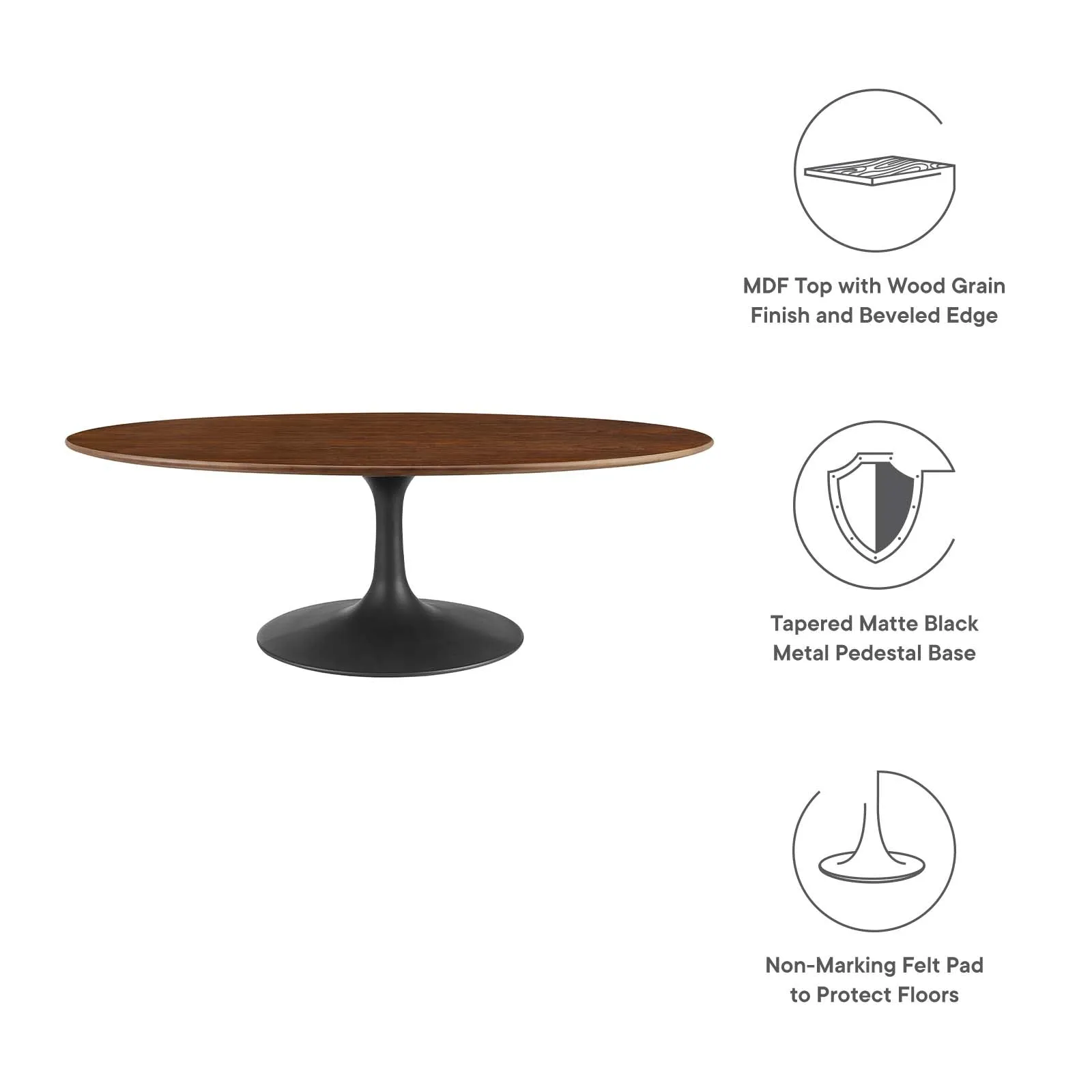 LIPPA WOOD OVAL COFFEE TABLE