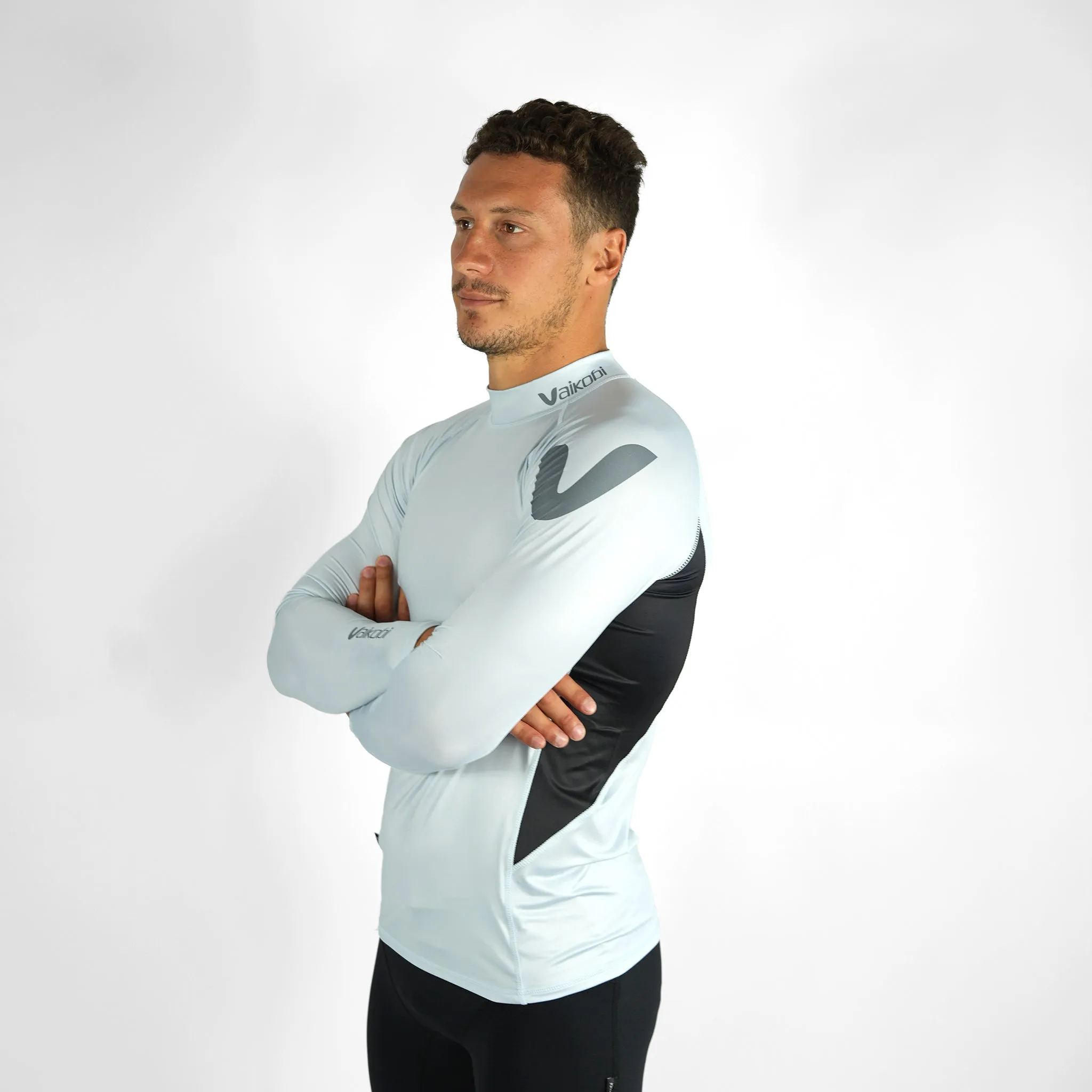 Long Sleeve Rash Top - Silver/Black