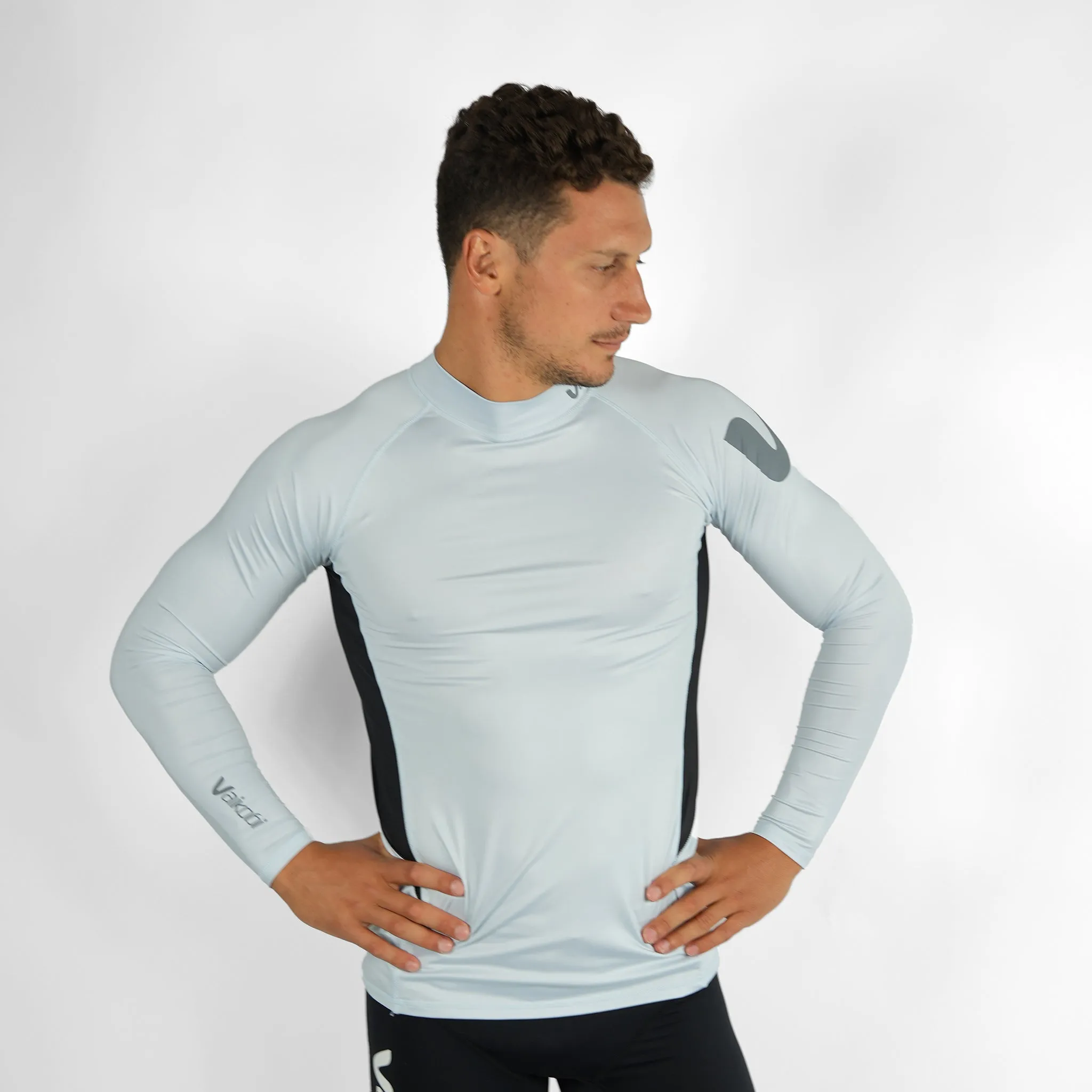 Long Sleeve Rash Top - Silver/Black