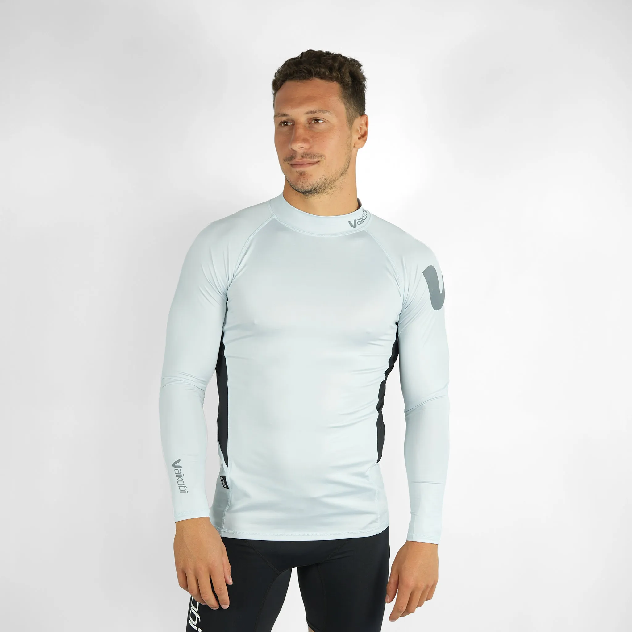 Long Sleeve Rash Top - Silver/Black