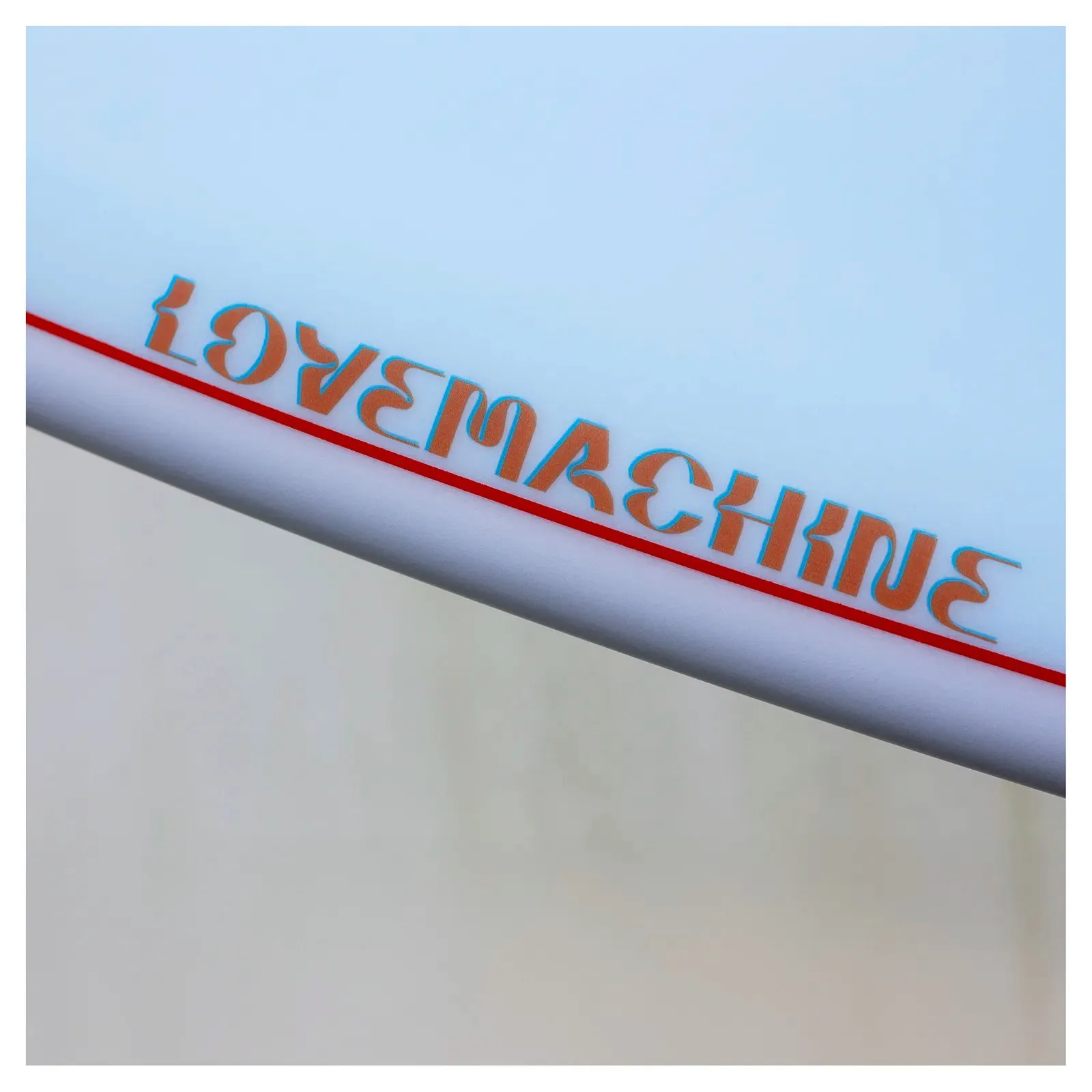 Love Machine Cheet Surfboard - 6'4 - Ice Blue/Red Pin Line
