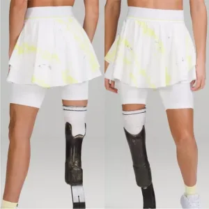 Lululemon Court Rival HR Skirt Extended Liner - Cross Court Wash Electric Lemon