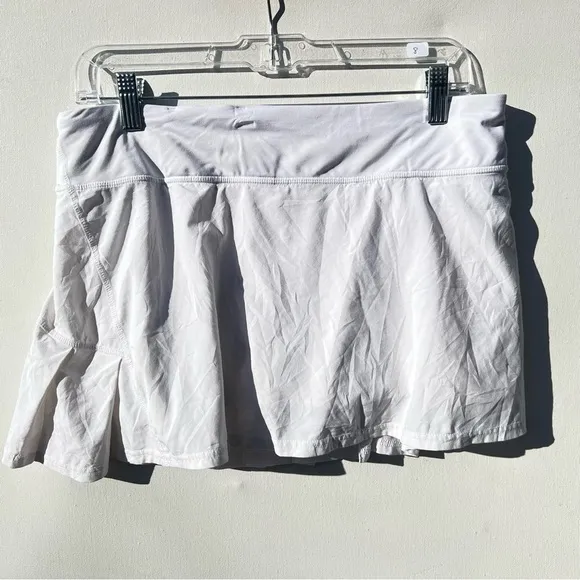 Lululemon pace Mini Skirt Gros Gingham Dune Bleached Coral Skort Size 6 rare