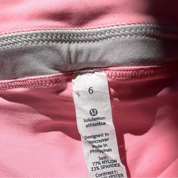 Lululemon pace Mini Skirt Gros Gingham Dune Bleached Coral Skort Size 6 rare