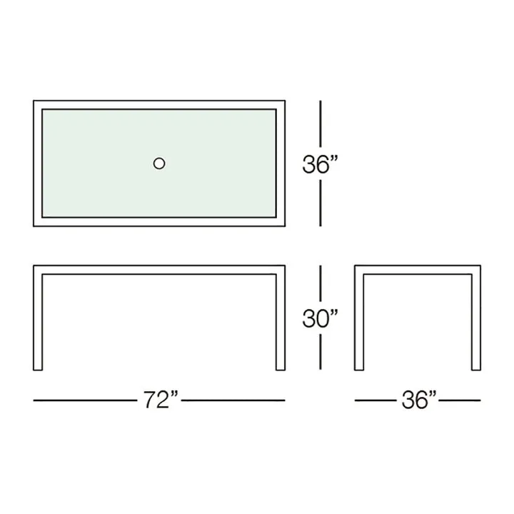 Marbella Dining Table 72 with Glass