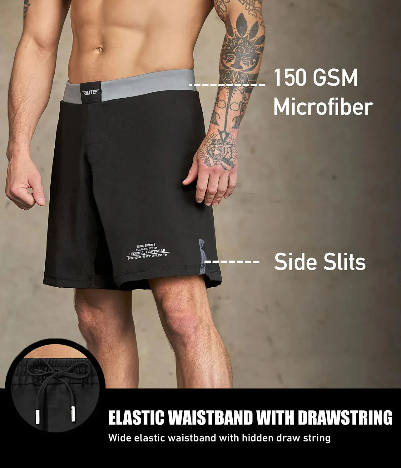 Men's Black Jack Gray Wrestling Shorts