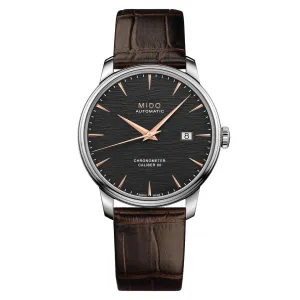 Mido clock baroncelli chronometer caliber 80 automatic silicon m027.408.16.061.00