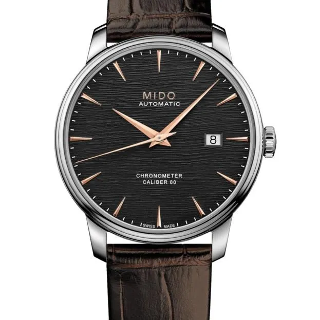 Mido clock baroncelli chronometer caliber 80 automatic silicon m027.408.16.061.00