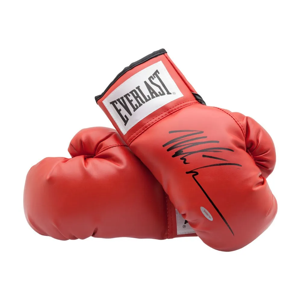 Mike Tyson Autographed Red Everlast Boxing Gloves