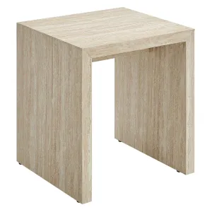 MIRELLA FAUX TRAVERTINE SIDE TABLE
