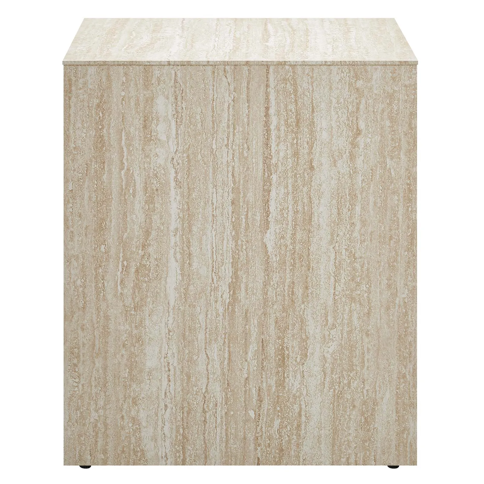 MIRELLA FAUX TRAVERTINE SIDE TABLE