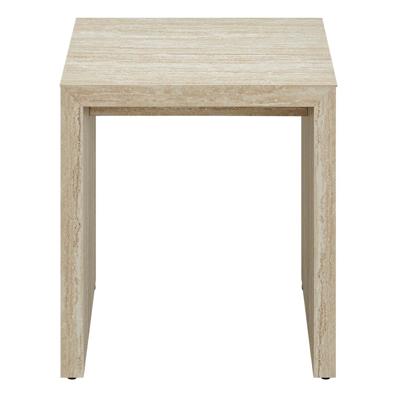 MIRELLA FAUX TRAVERTINE SIDE TABLE