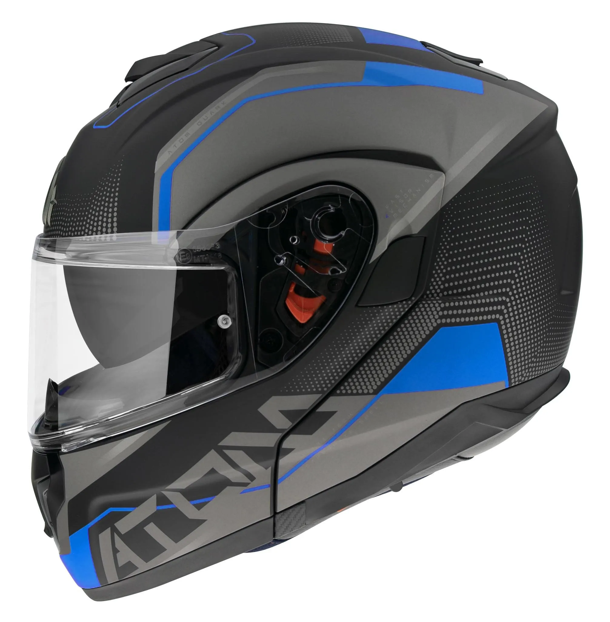 MT Atom SV Snowmobile Winter Modular Helmet - Quark Graphic