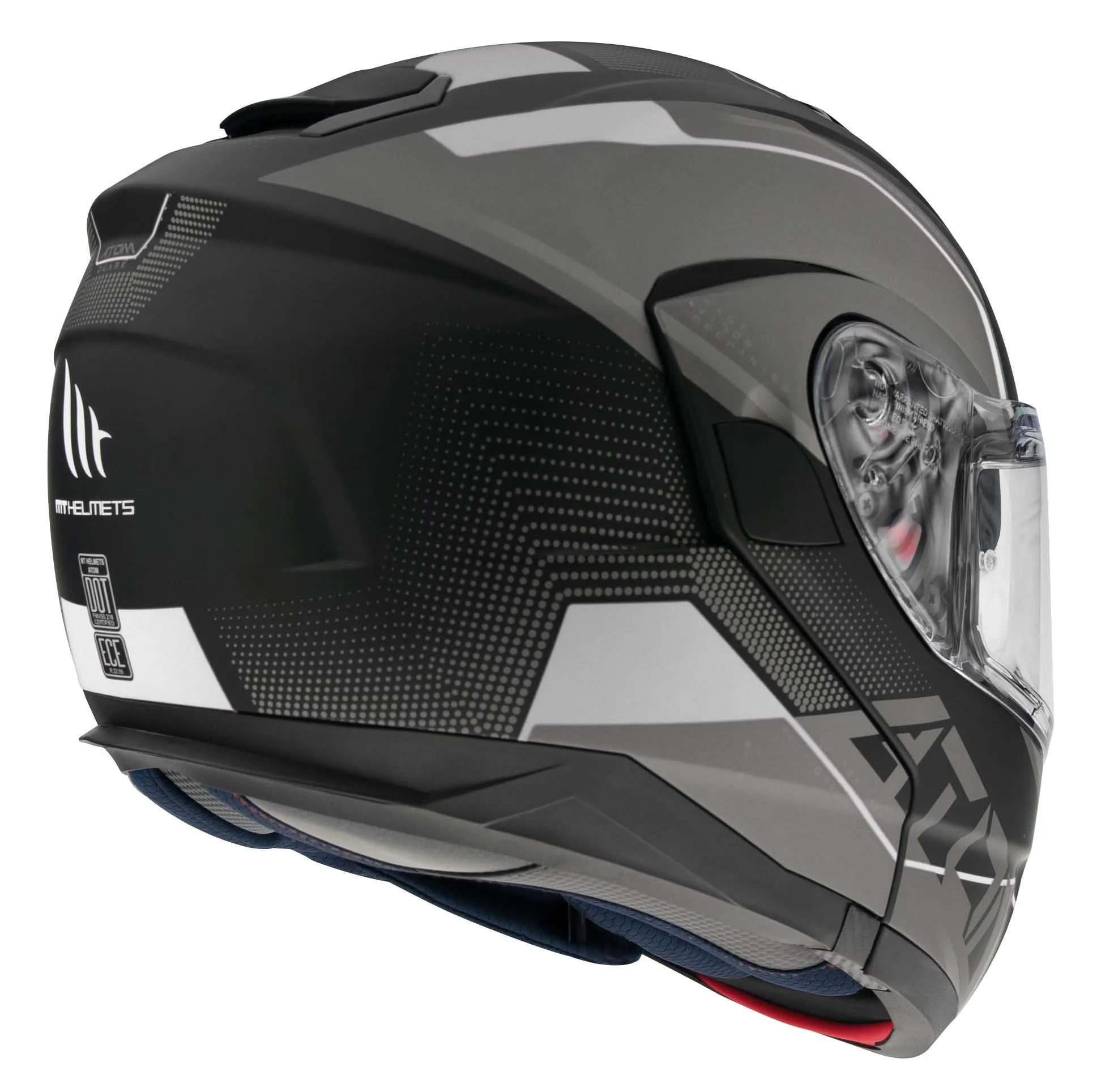 MT Atom SV Snowmobile Winter Modular Helmet - Quark Graphic