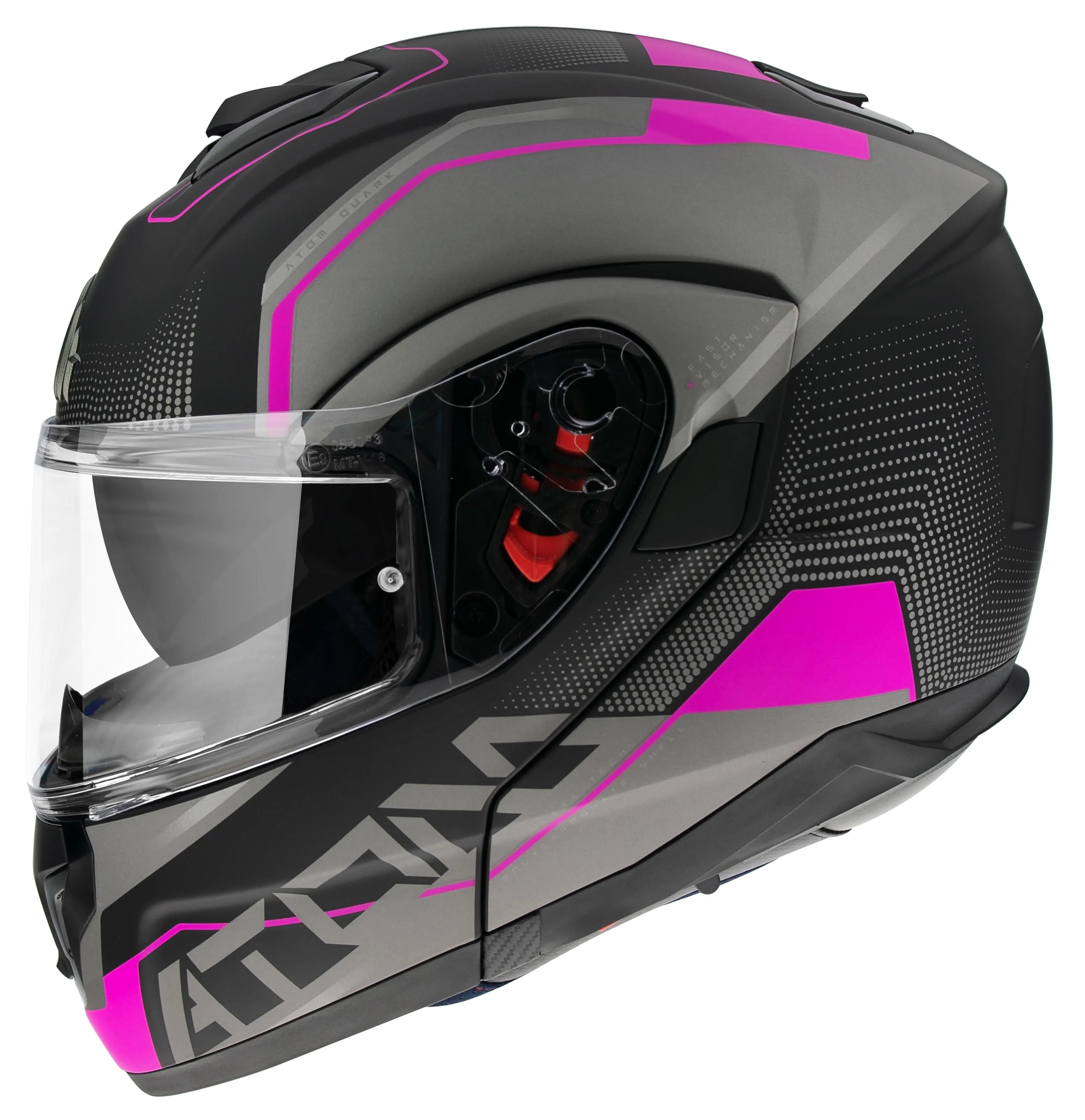 MT Atom SV Snowmobile Winter Modular Helmet - Quark Graphic