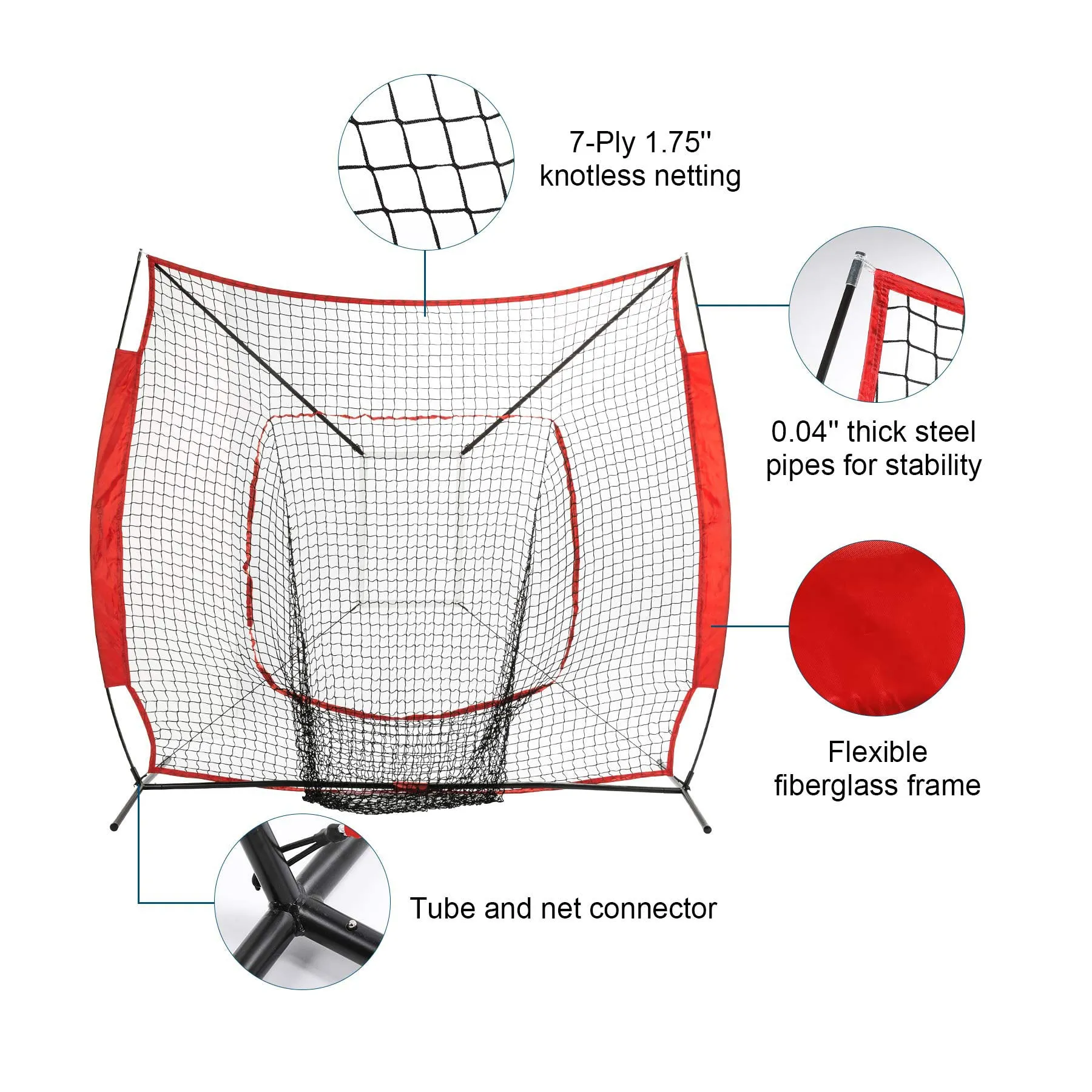 New 7' x 7' Baseball & Softball Practice Knotless Net For Practicing Indoors And Outdoors, Retails $119 