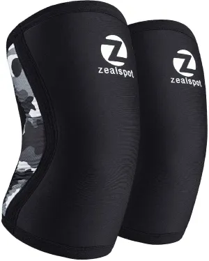 New ZEALSPOT Knee Sleeves(1 Pair) Compression & Support for Weightlifting, WOD, Squats, Gym, Powerlifting & Crossfit-7mm Neoprene Knee Brace-Both Women & Men,Black, Sz M!
