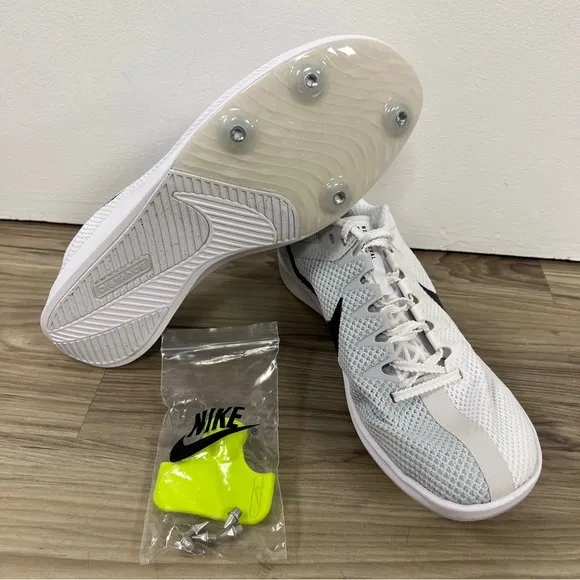 Nike Zoom Rival Track &amp; Field Distance Spikes White/Black Men 8 DC8725-100  NWOB