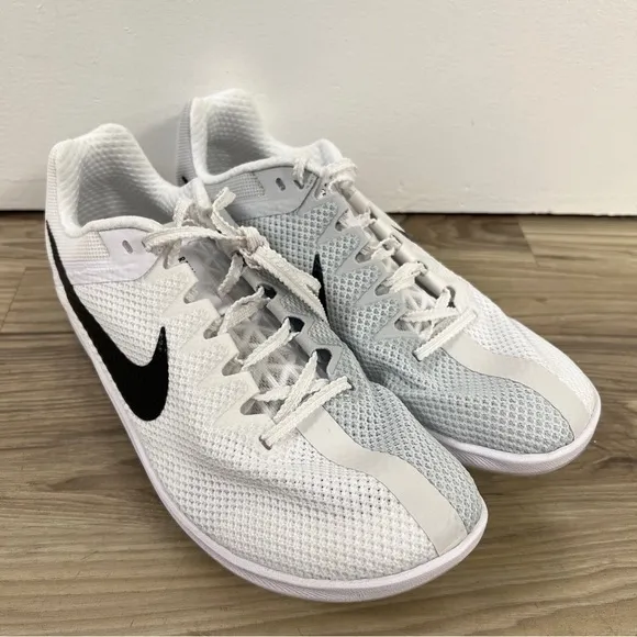 Nike Zoom Rival Track &amp; Field Distance Spikes White/Black Men 8 DC8725-100  NWOB