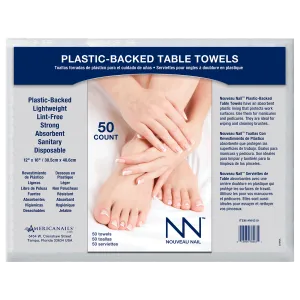 Nouveau Nail Plastic-Backed Table Towels 50ct