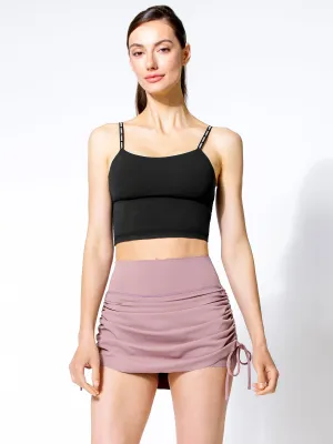 NUDE TENNIS SKIRT SHORTS, ASH MAUVE